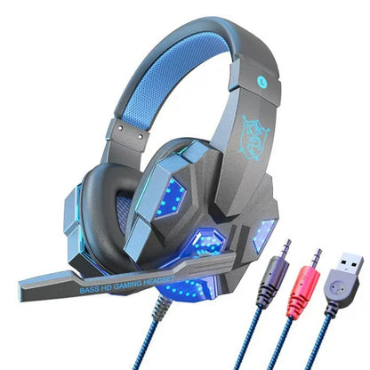 Cuffie da Gaming RGB HOMEFISH SY830MV con Microfono, Cuffie Cablate Over-Ear Leggere per PC, PS5, Xbox, Switch