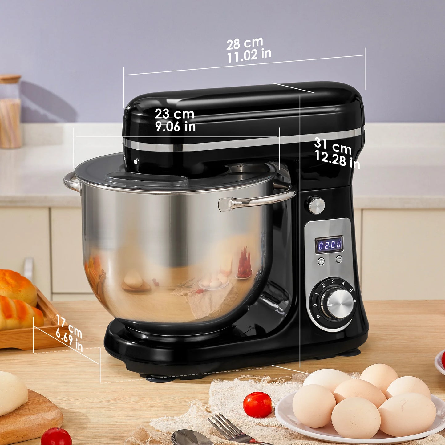 Robot Da Cucina Biolomix BM601 Con Ciotola In Acciaio Da 6 L, 1200 W, 6 Velocità, Testa Inclinabile