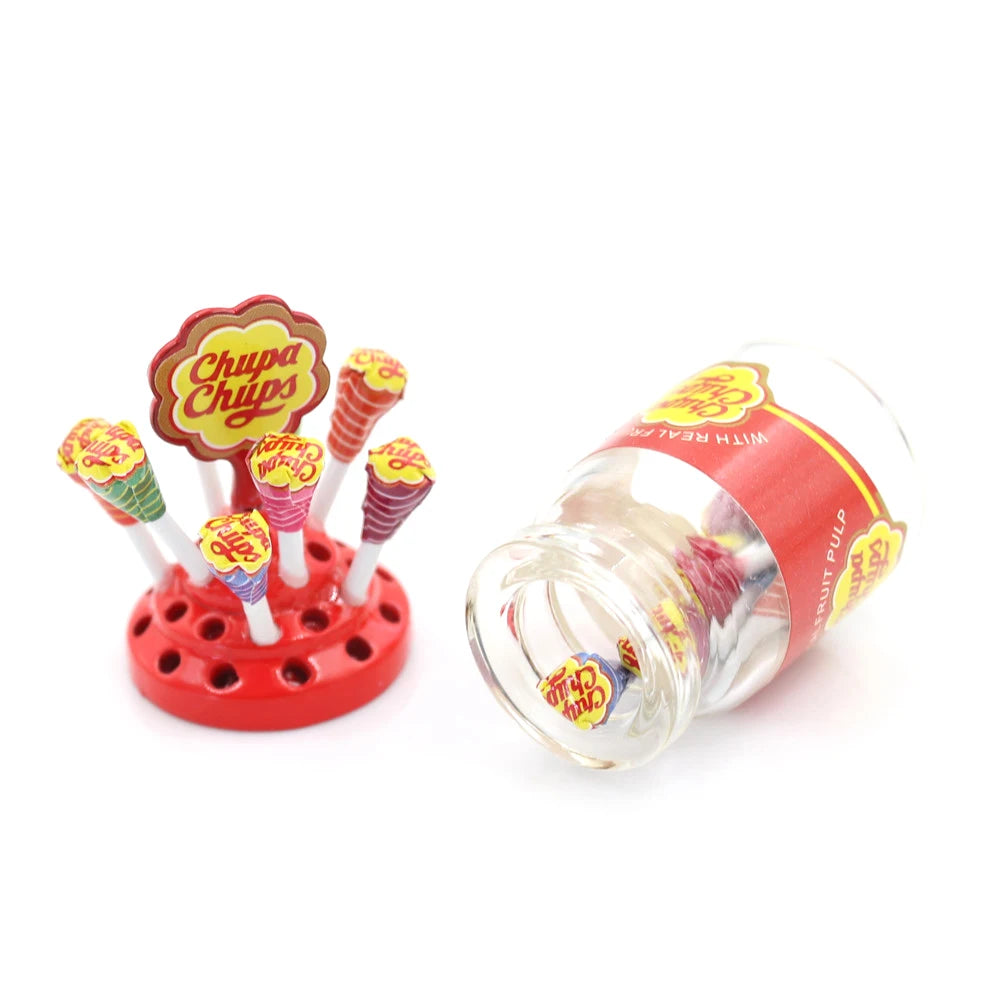 Lecca Lecca Miniatura Con Custodia Per Casa Delle Bambole Dolce Plastica Accessori Cucina