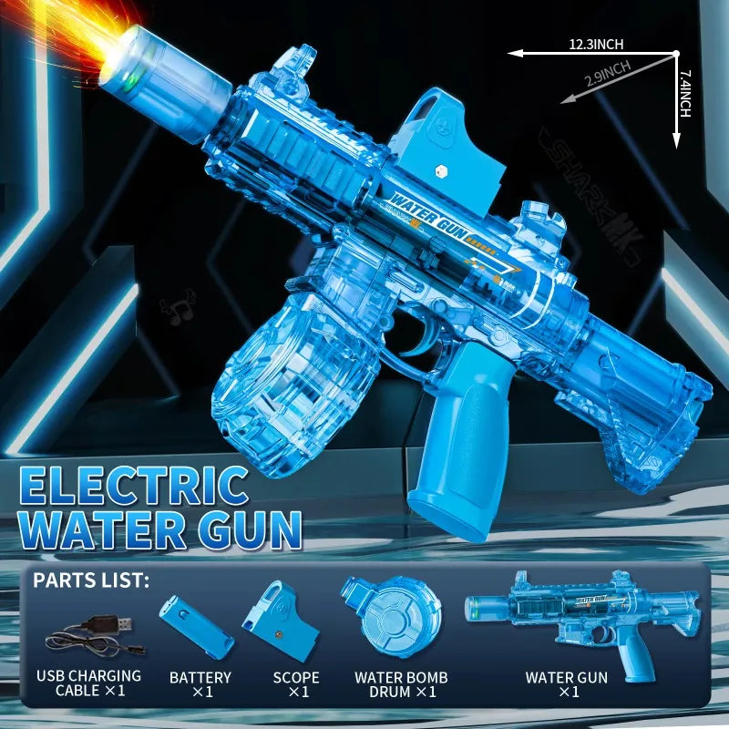 Pistola Ad Acqua Elettrica M416 Con LED Per Simulazione Fuoco Grande Capacità Giocattolo Estivo Per Bambini