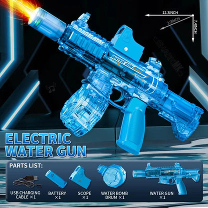 Pistola Ad Acqua Elettrica M416 Con LED Per Simulazione Fuoco Grande Capacità Giocattolo Estivo Per Bambini