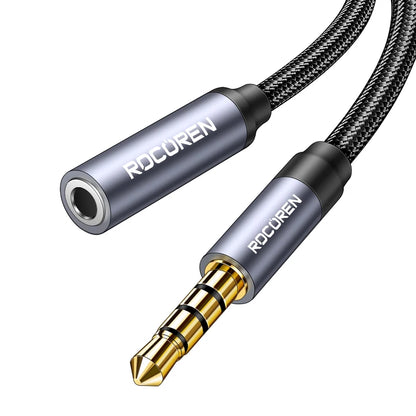 Rocoren Cavo AUX Jack da 3,5 mm Maschio a Femmina Estensione audio Convertitore cavo per altoparlante per cuffie per telefoni Laptop Tablet adattatore
