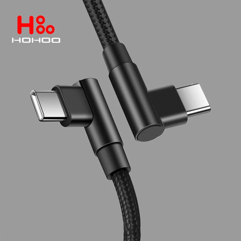 Cavo di Ricarica Usb C Pd 4.0 Angolo di 90 Gradi 100W per iPhone 15 Pro Max Xiaomi Huawei MacBook iPad