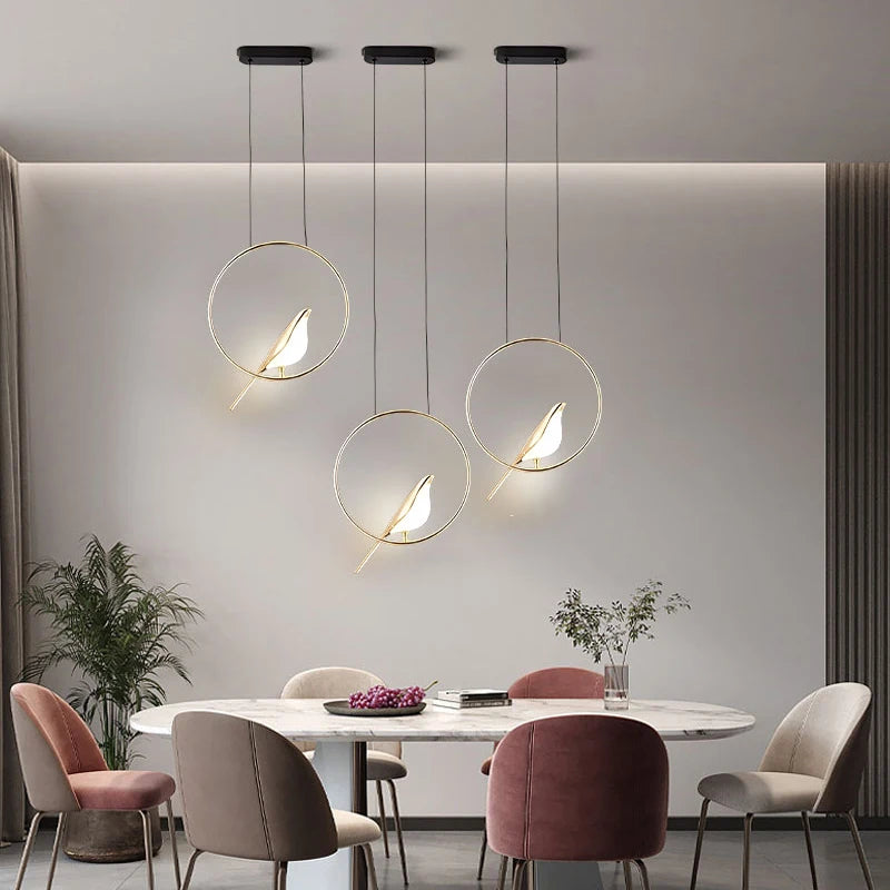 Lampada Sospensione Led Argento Dorato Interni Design Moderno Per Letto e Soggiorno Alimentazione AC 85 265 Volt