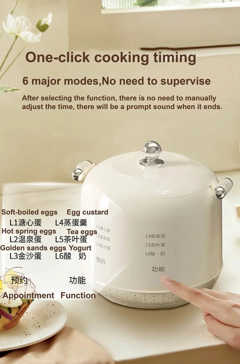Cuociuova Elettrico Intelligente Multifunzionale 300W Capacità 4 6 Uova Per Colazione Compatto 220V