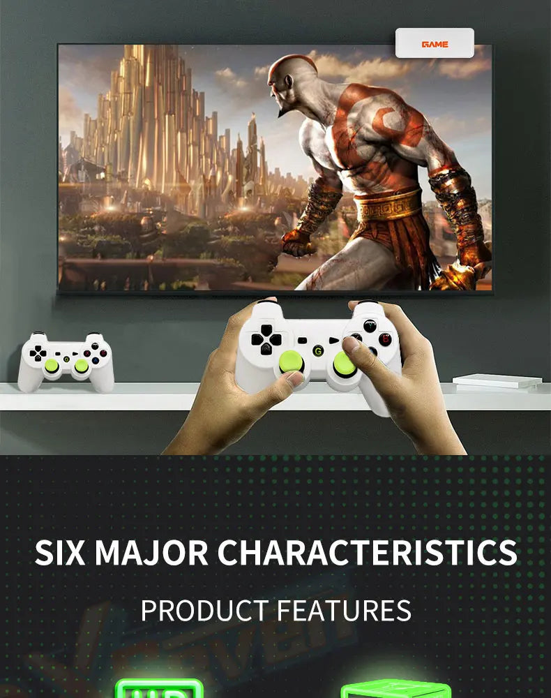 Nuova Console di Gioco Coopreme Y7 X7 128G 2026 con Sistema Linux, Video 4K, TV Box, Controller Wireless, Giochi Retro 10000+ e Supporto PSP