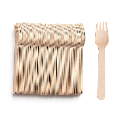 Set Posate Monouso In Legno 50 Pezzi Cucchiaio E Forchetta Per Matrimoni Compleanni Feste