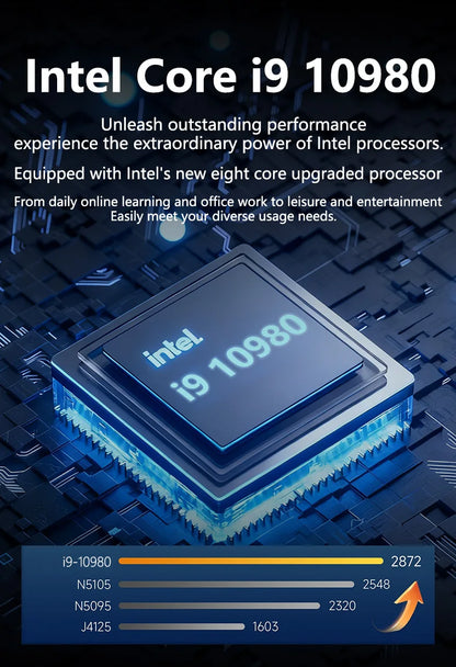 Computer portatile da 15.6 pollici con Intel Core i9 10980HK, Windows 11 Pro, 32GB di RAM, SSD da 512GB/1TB/2TB, notebook portatile per ufficio e studio.