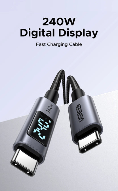 Cavo USB-C PD3.1 240W Ricarica Veloce e Trasferimento Dati, Corpo in Alluminio Nylon Intrecciato