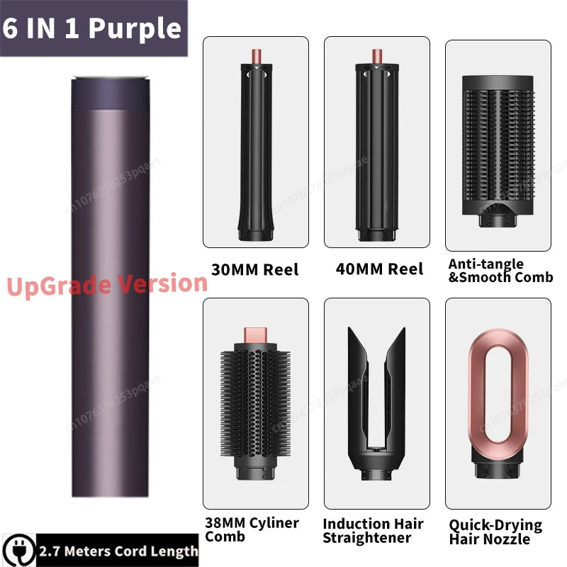 Nuovo Multil Hair Styler Asciugacapelli automatico per arricciare Asciugacapelli ad aria calda/fredda 1300W Piastra per capelli Curling Barrel Spazzola Asciugacapelli per salone