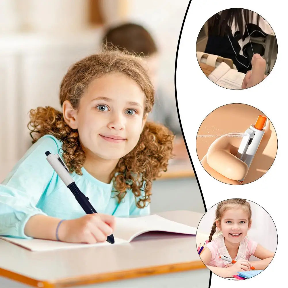 Penna Ad Acqua 2 In 1 Retrattile Scherzo Divertente Spruzzo Per Bambini Gadget