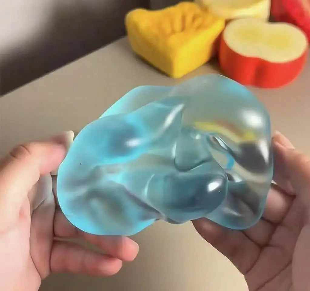 Giocattolo Squishy Blu in Maltosio, Simpatico Giocattolo Antistress Mochi, Morbida Palla Trasparente Blu Simulata, Giocattolo Decompressione a Rapido Rimbalzo