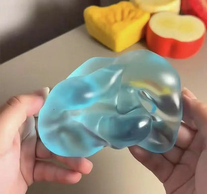 Giocattolo Squishy Blu in Maltosio, Simpatico Giocattolo Antistress Mochi, Morbida Palla Trasparente Blu Simulata, Giocattolo Decompressione a Rapido Rimbalzo