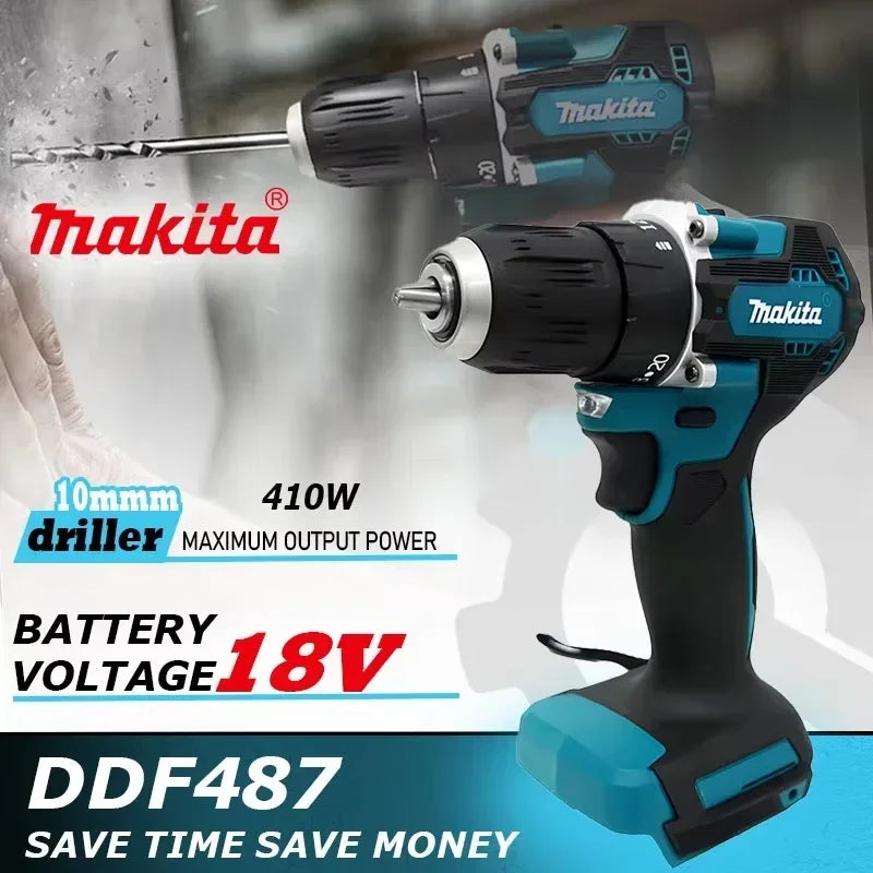 Makita originale DDF487 trapano avvitatore a batteria cacciavite a percussione elettrico senza spazzole utensile elettrico ricaricabile 18V