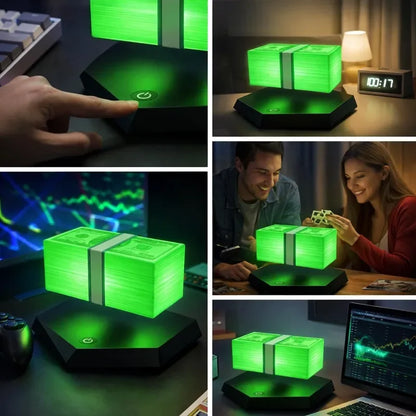 Lampada Fluttuante Maglev Dorata A Forma Di Banconota Lanterna Decorativa Originale