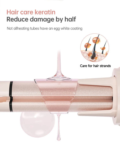 Ferro arricciacapelli automatico professionale Bigodino per capelli rotante a 3 velocità Bacchetta per styling riscaldata in ceramica con strumenti per lo styling per la cura dei capelli agli ioni negativi