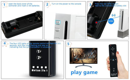Set controller 2 in 1 per Nintendo Wii Joystick Motion Plus opzionale Gamepad remoto wireless con custodia in silicone Videogioco