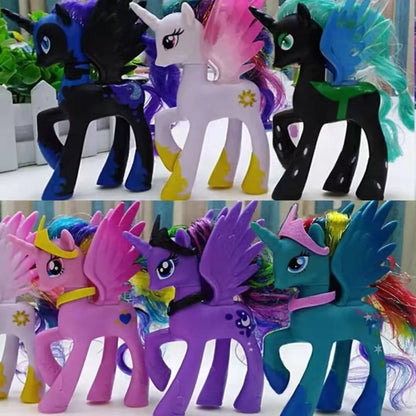 Set di giocattoli My Little Pony Fluttershy Rainbow Dash Twilight Sparkle Princess Cadence Luna Regalo a mano