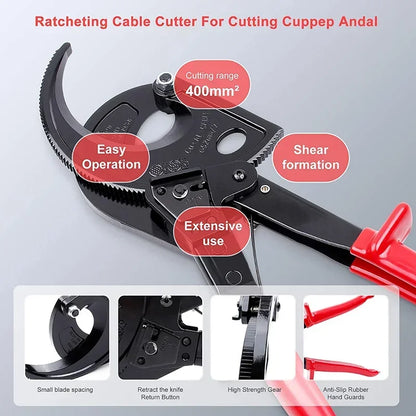 Tagliacavi Cricchetto In Rame E Alluminio Resistente Fino A 400 Mm2 Ideale Per Cablaggi Elettrici HS-520A