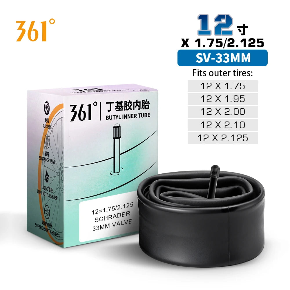 Camera D'Aria 361 Degrees Con Valvola Schrader Pneumatici MTB e Bici Da Ciclismo Misure Da 12 A 29 Pollici