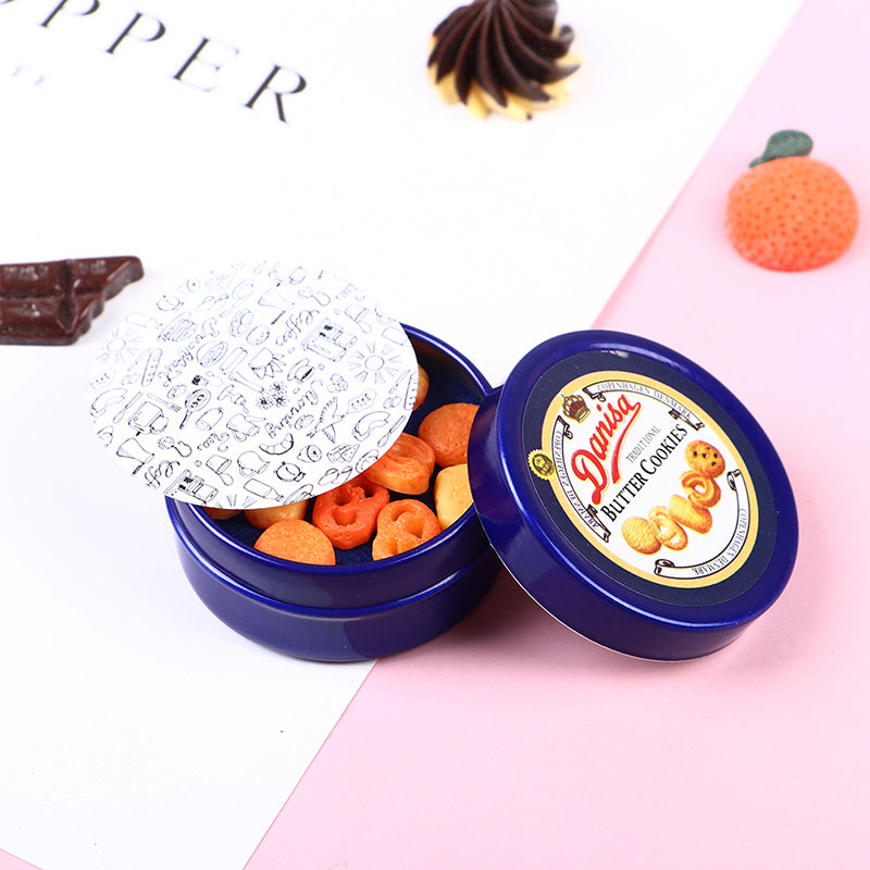 Set Accessori Cucina Miniatura 1 12 Scatola Latta Blu Per Casa Delle Bambole Decorazione Giocattolo Regalo