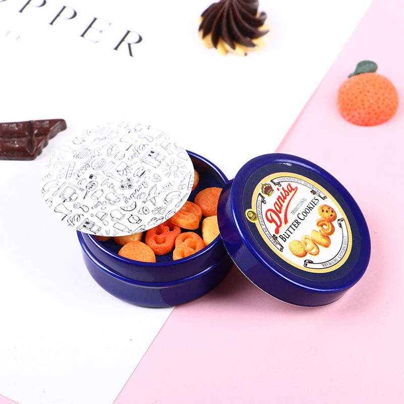 Set Accessori Cucina Miniatura 1 12 Scatola Latta Blu Per Casa Delle Bambole Decorazione Giocattolo Regalo