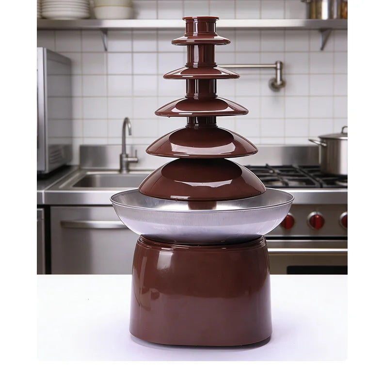 Fontana Di Cioccolato Elettrica Portatile A 5 Livelli In Acciaio Inox Per Feste In Casa