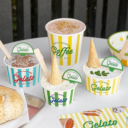 Bicchieri Per Gelato Personalizzati Con Logo Stampato In Carta E Ciotole Per Catering