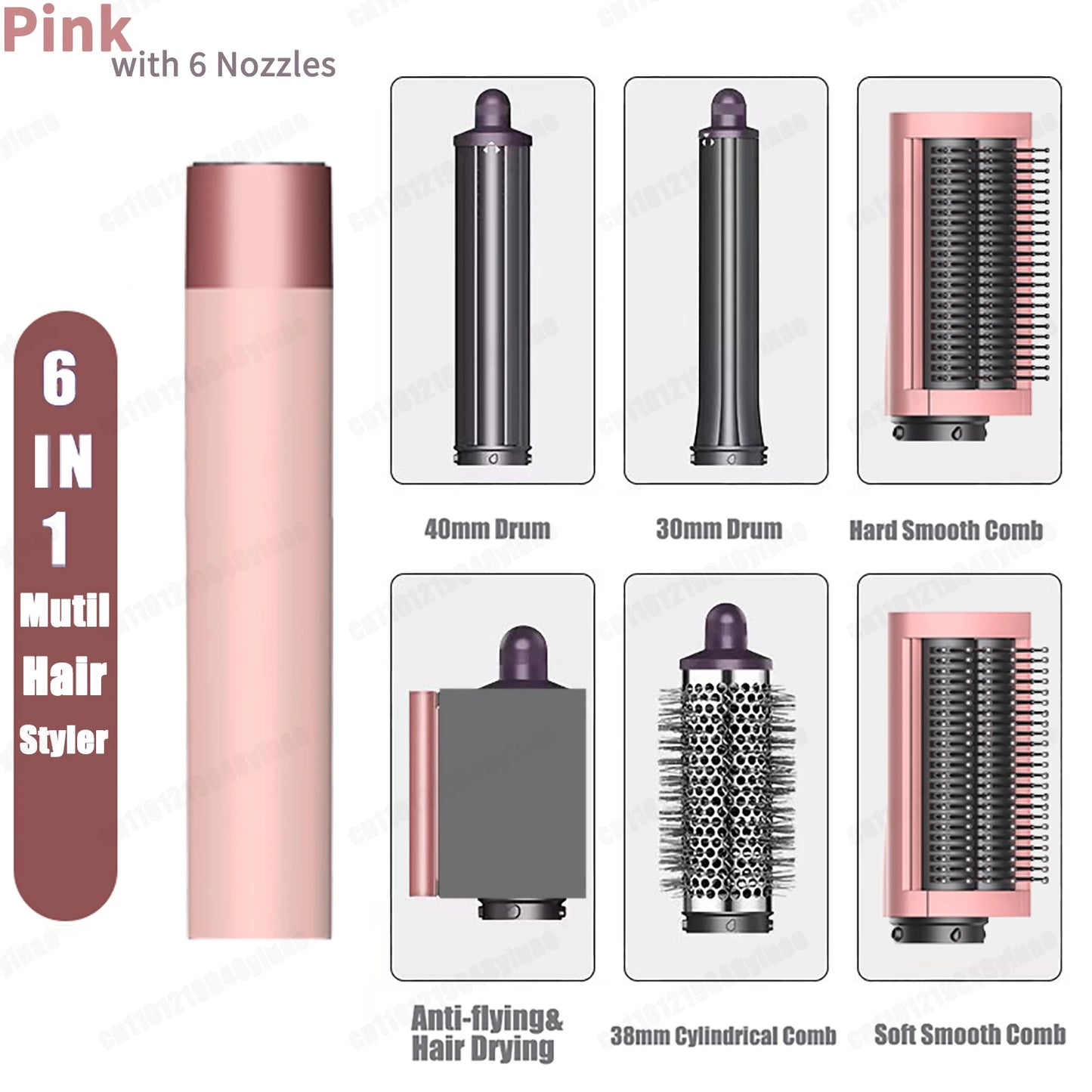 Nuovo Multil Hair Styler Asciugacapelli automatico per arricciare Asciugacapelli ad aria calda/fredda 1300W Piastra per capelli Curling Barrel Spazzola Asciugacapelli per salone
