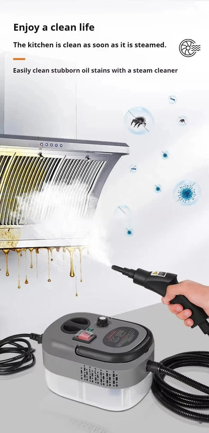 Pulitore a vapore da 1,2 litri Sterilizzazione ad alta temperatura Aria condizionata Cappa da cucina Pulitore a vapore per casa/auto 220 V/110 V Spina UE/USA