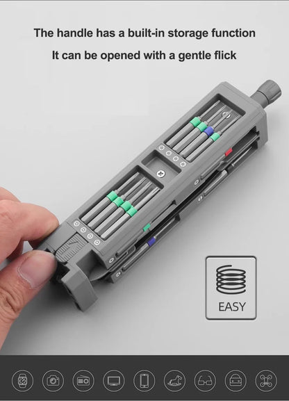 GREENERY Kit di cacciaviti 30 40 44 Set di cacciaviti magnetici smontabili di precisione Mini custodia per attrezzi per la riparazione del telefono Smart Home