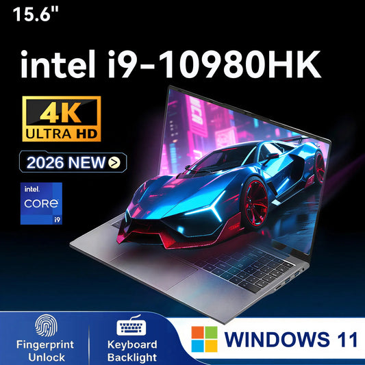 Laptop Da Gioco 15,6 Pollici Con Intel Core I9 10980HK Windows 11 16GB RAM SSD 1TB/2TB Tastiera Retroilluminata Impronta