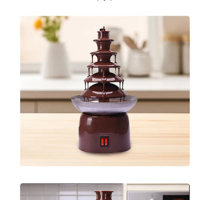 Fontana Di Cioccolato Elettrica Portatile A 5 Livelli In Acciaio Inox Per Feste In Casa
