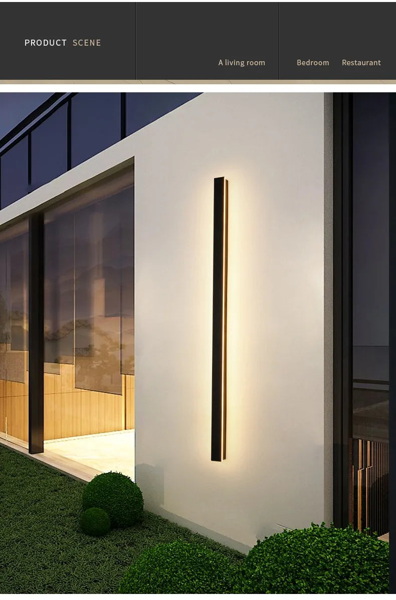 Lampada da Parete per Esterni Impermeabile con Striscia Led Ip65 Illuminazione per Giardino Scale e Soggiorno