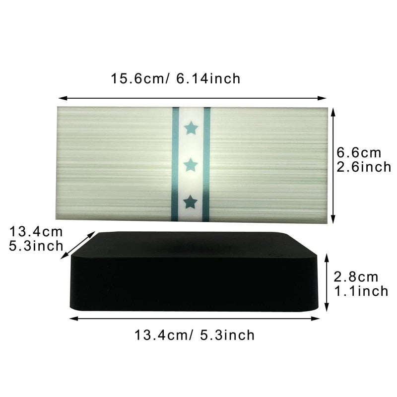 Lampada Fluttuante Maglev Dorata A Forma Di Banconota Lanterna Decorativa Originale