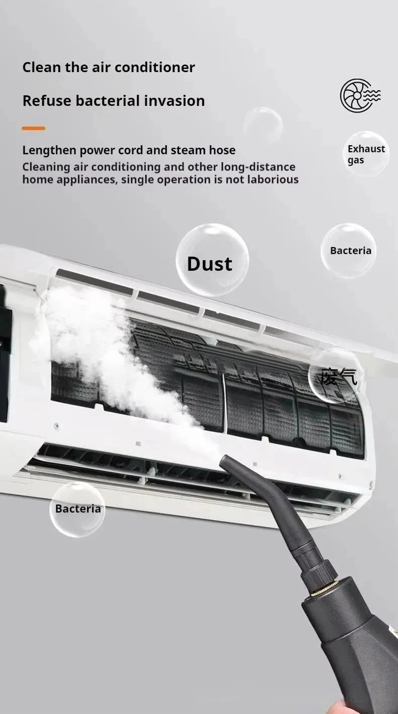 Pulitore a vapore da 1,2 litri Sterilizzazione ad alta temperatura Aria condizionata Cappa da cucina Pulitore a vapore per casa/auto 220 V/110 V Spina UE/USA
