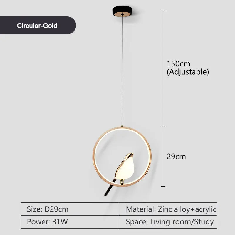 Lampada Sospensione Led Argento Dorato Interni Design Moderno Per Letto e Soggiorno Alimentazione AC 85 265 Volt