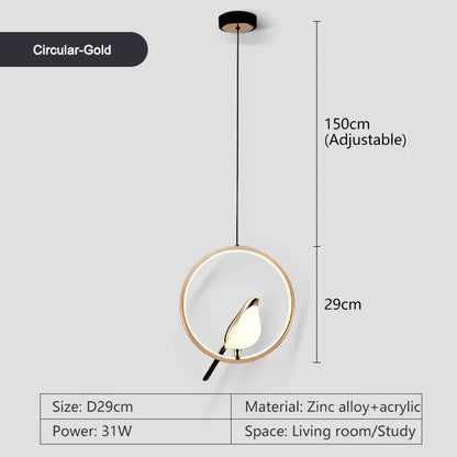 Lampada Sospensione Led Argento Dorato Interni Design Moderno Per Letto e Soggiorno Alimentazione AC 85 265 Volt