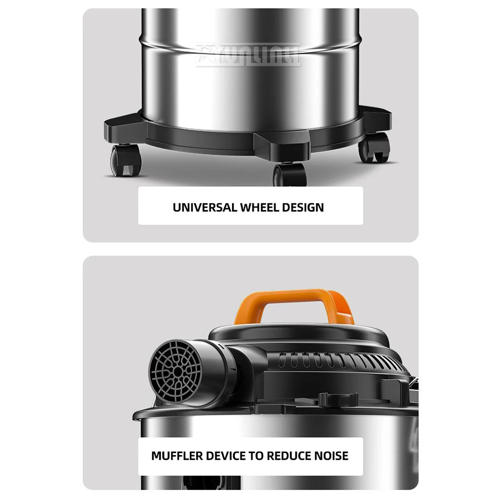 Aspirapolvere industriale 30L Aspiradora commerciale di grande capacità 1800W Spazzatrice aspirapolvere umido e secco ad alta potenza