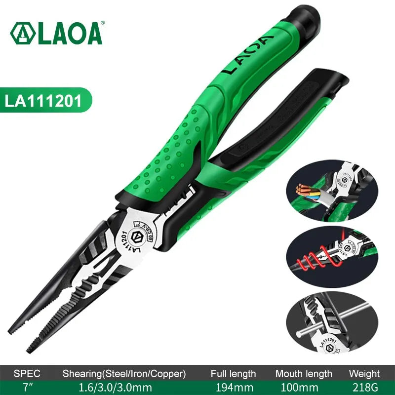 Laoa Multifunzione Spelafili E Pinze Diagonali Per Elettricisti Tagliafili A Becchi Lunghi E Cesoie Per Cavi