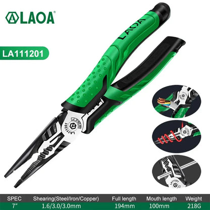 Laoa Multifunzione Spelafili E Pinze Diagonali Per Elettricisti Tagliafili A Becchi Lunghi E Cesoie Per Cavi