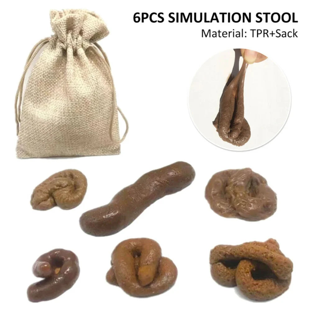 6 pz Realistico Morbido Falso Cane Cacca Scherzi Gag Scherzo Regalo Del Partito Cacca Gomma Tossico Regalo Del Partito Scherzi Simulato Sgabello