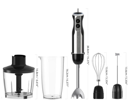 Frullatore Ad Immersione Potente 1000W 5 In 1 Con Frusta, Tritatutto, Ghiaccio E Tazza Per Smoothie