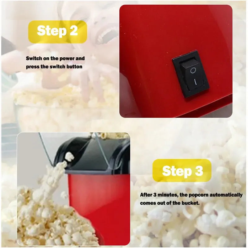 Macchina Popcorn Automatica Uso Domestico Impianto Cucina 1200 W CE Facile Da Usare