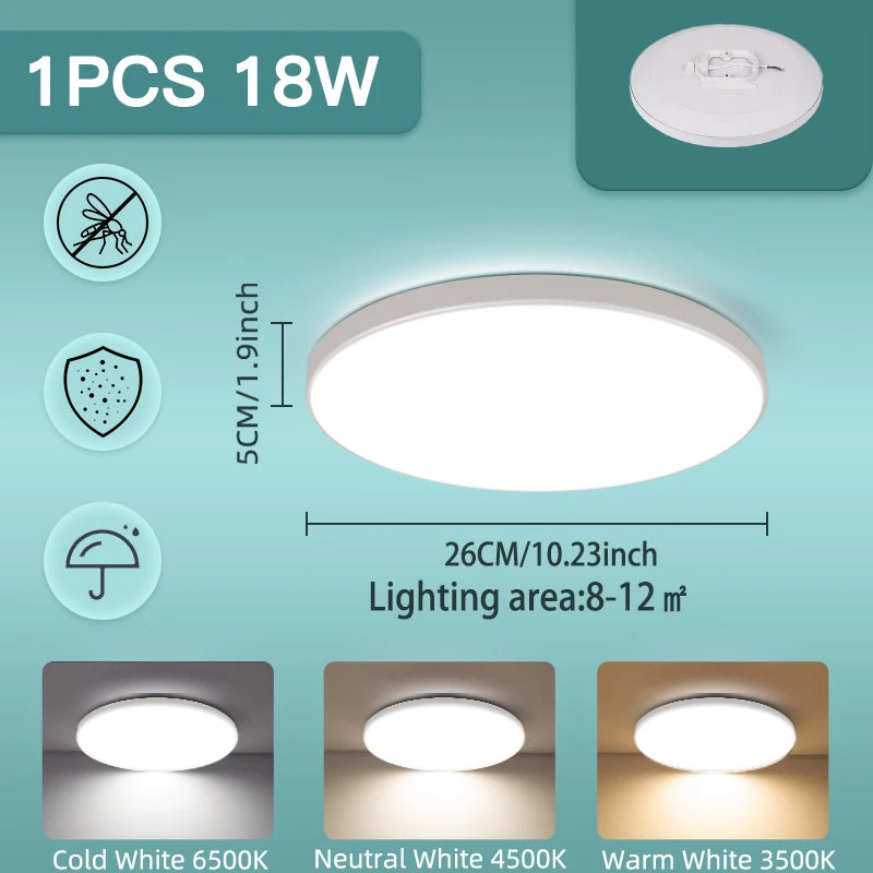 Plafoniera LED Da Soffitto 18W-50W 220V, Illuminazione Moderna Per Soggiorno E Decorazione Casa