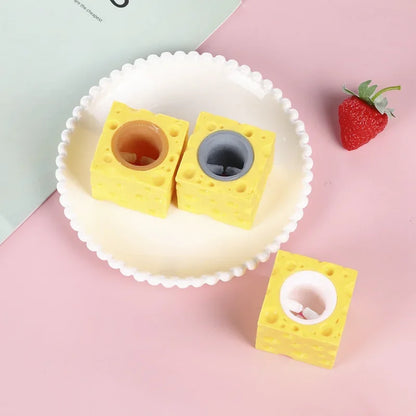 Gioco Antistress Divertente Forma Mouse e Formaggio Spremere Per Rilassarsi Adulti e Bambini
