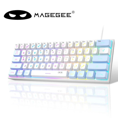 Tastiera Da Gioco MageGee Mini 60 Per Cento Con 61 Tasti Retroilluminata Rgb Ergonomica Impermeabile TS91