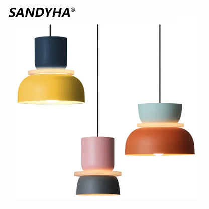Lampada A Sospensione Macaron Nordico In Ferro Nero Design Moderno Per Soggiorno E Sala Da Pranzo