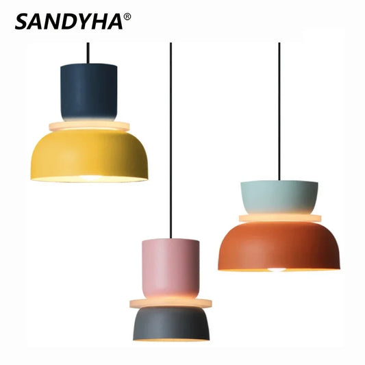 Lampada A Sospensione Macaron Nordico In Ferro Nero Design Moderno Per Soggiorno E Sala Da Pranzo
