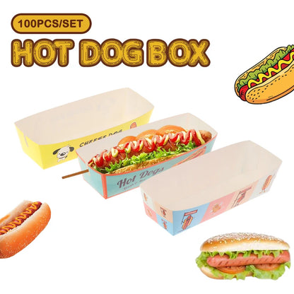 Confezione Da 100 Scatole Monouso Per Hot Dog In Carta Per Catering E Feste Ideale Per Eventi